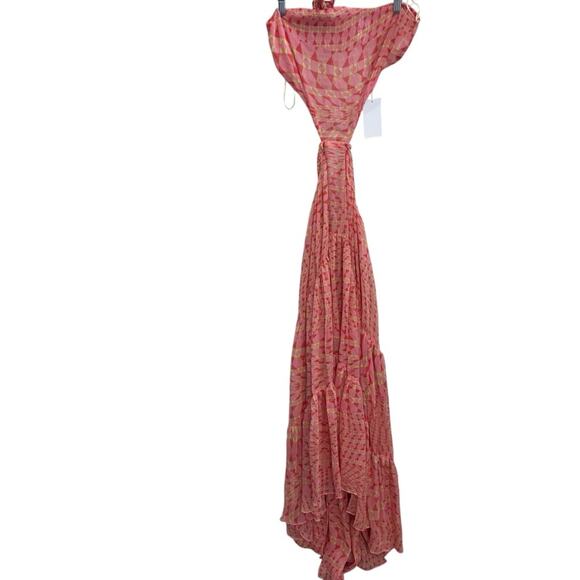 NWT MISA Los Angeles $510 Dalia Cutout Halter Chiffon Maxi Dress in Septima Geo - Picture 3 of 8